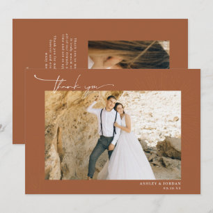 Cartão De Agradecimento Deserto de Modern Boho Casamento Simples