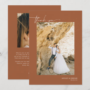 Cartão De Agradecimento Deserto de Modern Boho Obrigado de Casamento de