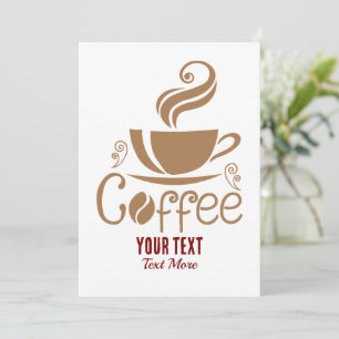 Cartão De Agradecimento Design Amante de Café – Gráfico Minimalista de Xíc