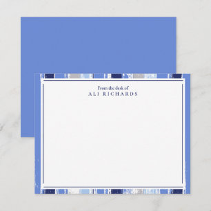 Cartão De Agradecimento Design de Aquarela Azul Esmagado