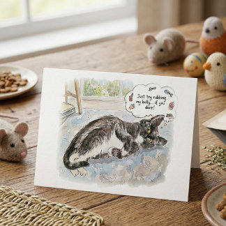 Cartão De Agradecimento Design de Arte em Aquarela com Aviso Divertido sob
