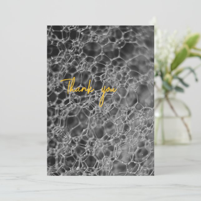Cartão De Agradecimento Design de bolha de cinza (Em pé/Frente)