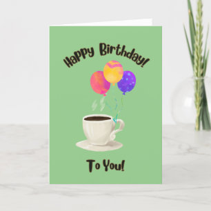 Cartão De Agradecimento Design De Café Bonito Para Desejar Feliz Aniversár