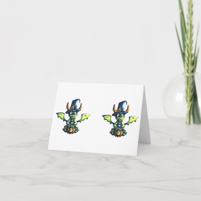 Cartão De Agradecimento Design de Dragão de Halloween (Frente)