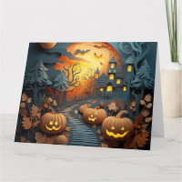 Design de Efeito 3D da Cena de Halloween Bonita