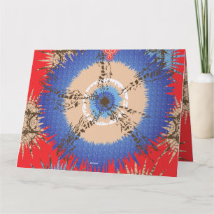 Cartão De Agradecimento design de fundo vermelho com círculo azul