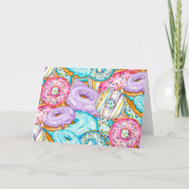 Cartão De Agradecimento Design de Rosquinha de Aquarela Camada do Influenc