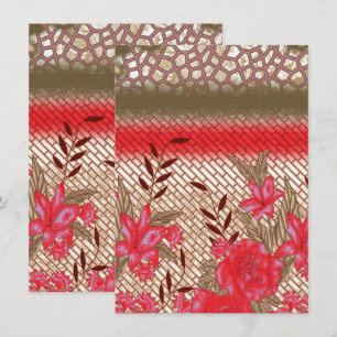 Cartão De Agradecimento Design de tecido de intricato com padrões florais