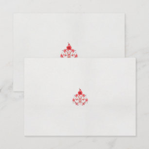 Cartão De Agradecimento design de uma flor vermelha sobre fundo branco