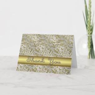 Cartão De Agradecimento design Dourado Obrigado Notecard