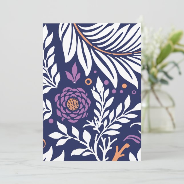 Cartão De Agradecimento Design Floral 22 (Em pé/Frente)