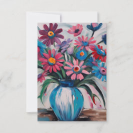 Cartão De Agradecimento Design Floral vibrante