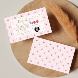 Cartão De Agradecimento Design Moderno de Coroa com Rubor