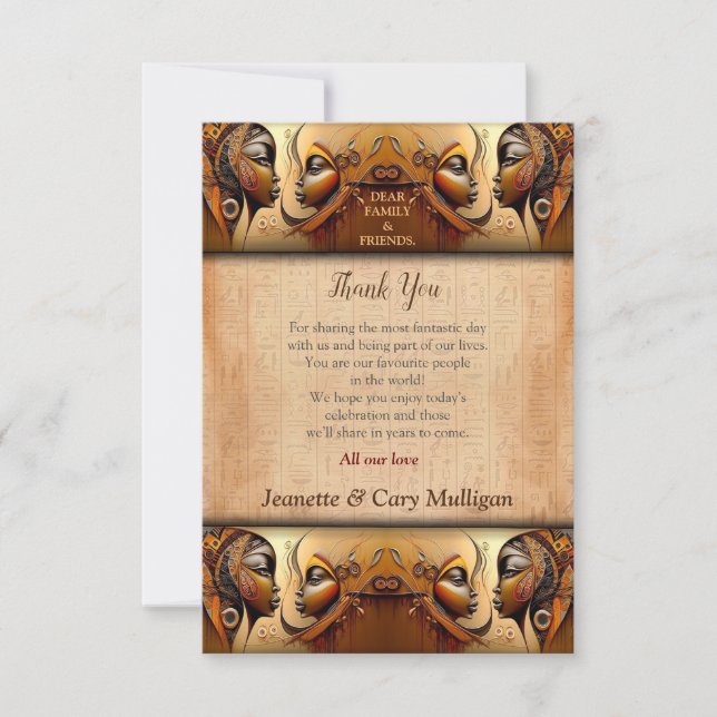 Cartão De Agradecimento Design moderno egípcio, islâmico, árabe e africano (Frente)