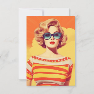 Cartão De Agradecimento Design Popart, inspirado no Retro