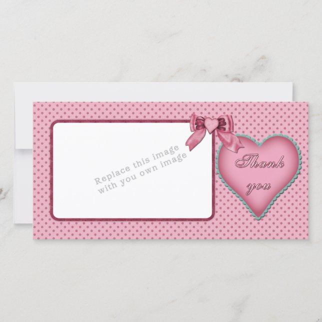 Cartão De Agradecimento Design romântico/obrigado do coração você (Frente)