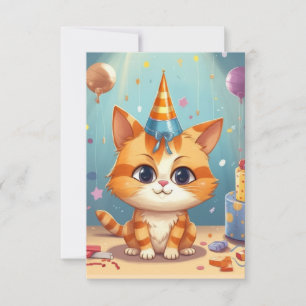 Cartão De Agradecimento designio temático de gato gato ginger fofo