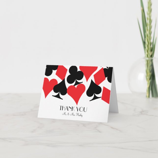 Cartão De Agradecimento Destiny Las Vegas Wedding Thank You Card in White (Frente)