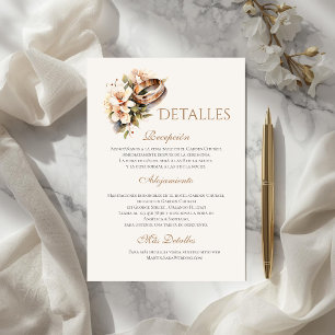 Cartão De Agradecimento Detalhes de Casamento Boho em Espanhol