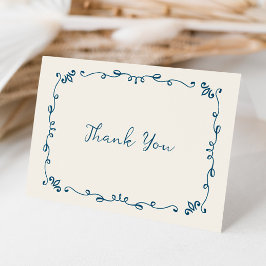 Cartão De Agradecimento Detalhes de Casamento Ilustrado Manuscrito Whimsic