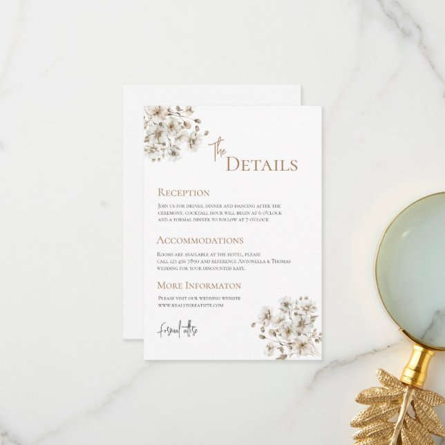 Cartão De Agradecimento Detalhes do Casamento Boho (Frente/Verso In Situ)