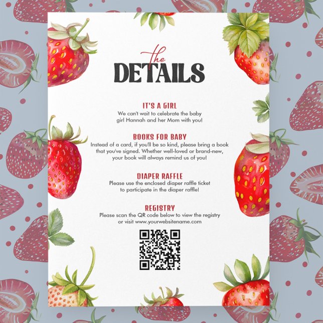 Cartão De Agradecimento Detalhes do Chá de fraldas Berry Sweet (Criador carregado)