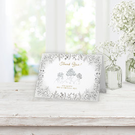 Cartão De Agradecimento Dia da Mulher de Hair Floral Elegante Abstrato