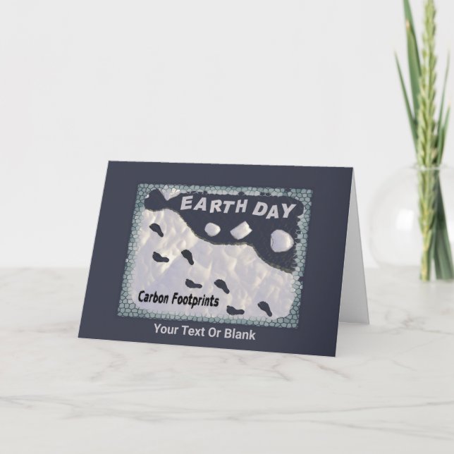 Cartão De Agradecimento Dia da Terra - Pegadas de Carbono (Frente)