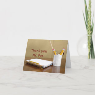 Cartão De Agradecimento Dia de Apreciação do Professor de Notebook e Lápis