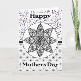Cartão De Agradecimento Dia de as mães Card Star Flower