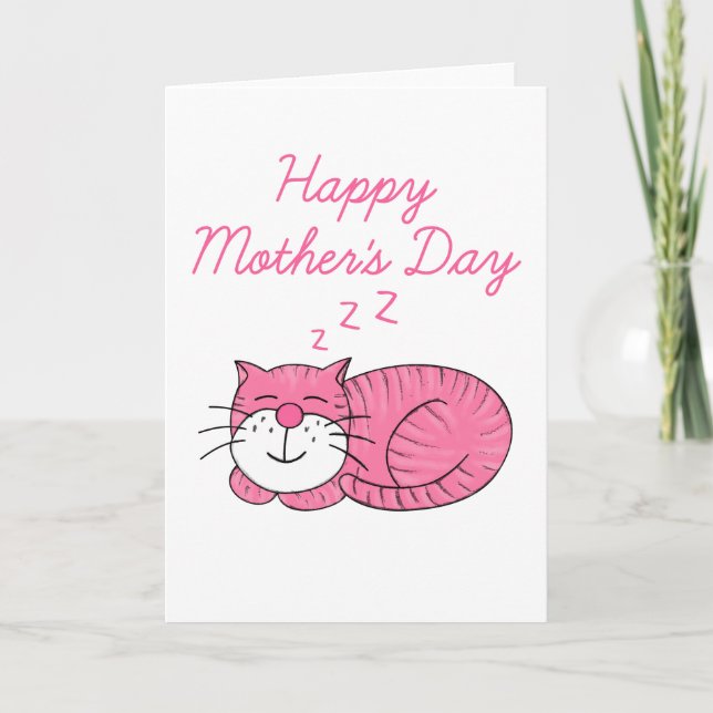 Cartão De Agradecimento Dia de as mães de gatos (Frente)