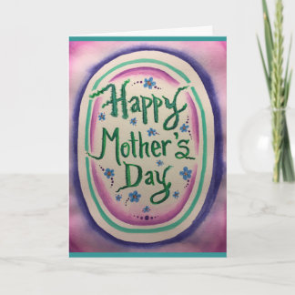 Cartão De Agradecimento Dia de as mães Feliz Aquarela II
