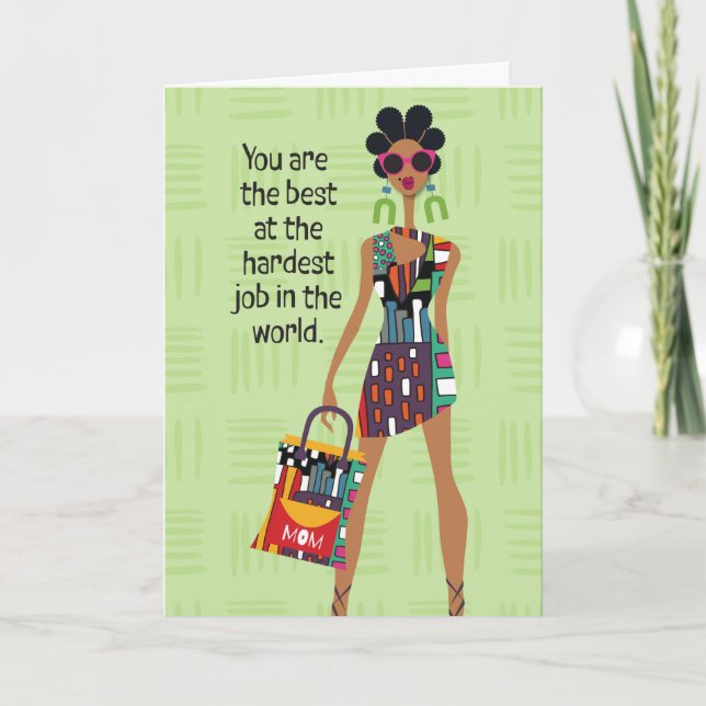 Cartão De Agradecimento Dia de as mães - O trabalho mais difícil do mundo (Frente)