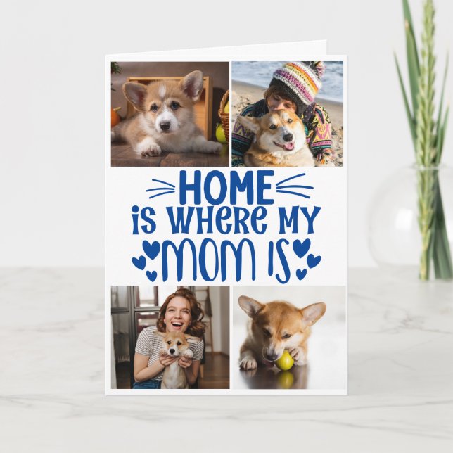 Cartão De Agradecimento Dia de as mães... Quatro fotos com placa de colage (Frente)