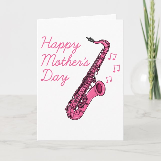 Cartão De Agradecimento Dia de as mães saxofônico muçulmano (Frente)