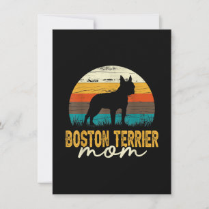 Cartão De Agradecimento Dia de as mães Vintage Boston Terrier Mom Dog Lov
