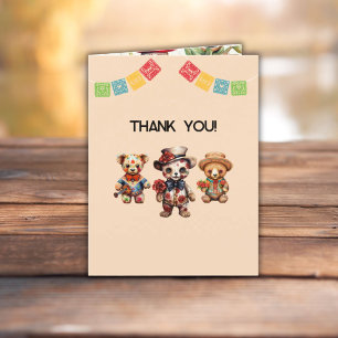Cartão De Agradecimento Dia De Los Muertos Alebrije Bears Papel Picado