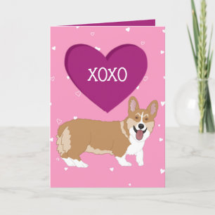 Cartão De Agradecimento Dia de os namorados Corgi XOXO