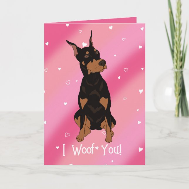 Cartão De Agradecimento Dia de os namorados Doberman Pinscher (Frente)