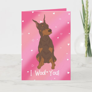 Cartão De Agradecimento Dia de os namorados Red Doberman Pinscher