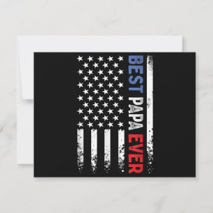 Cartão De Agradecimento Dia de os pais Best Papa Ever com bandeira america