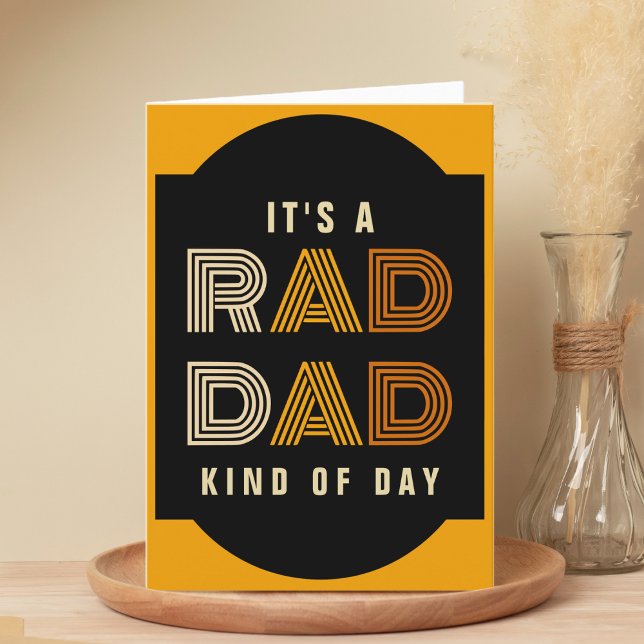 Cartão De Agradecimento Dia de os pais Feliz do Pai de Rad Retroativo (Retro Rad Dad Happy Father's Day Thank You Card)