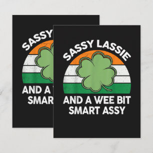 Cartão De Agradecimento Dia de São Patrício Sassy Lassie Cômico Shamrock I