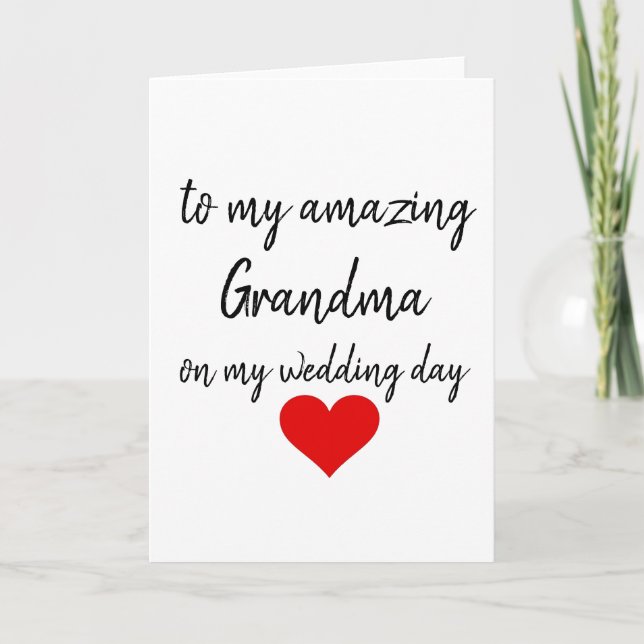 Cartão De Agradecimento Dia do Casamento Obrigado Vovó mais vendido (Frente)