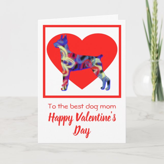 Cartão De Agradecimento Dia do Namorados do Doberman Pinscher Dog Silhouet (Frente)