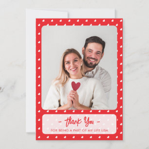 Cartão De Agradecimento Dia dos Namorados Feliz Corações Padrão de Amor Mo