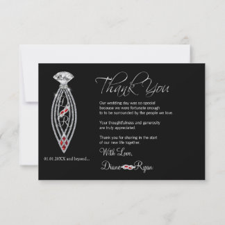 Cartão De Agradecimento Diamond Glass Slipper Thank You Card