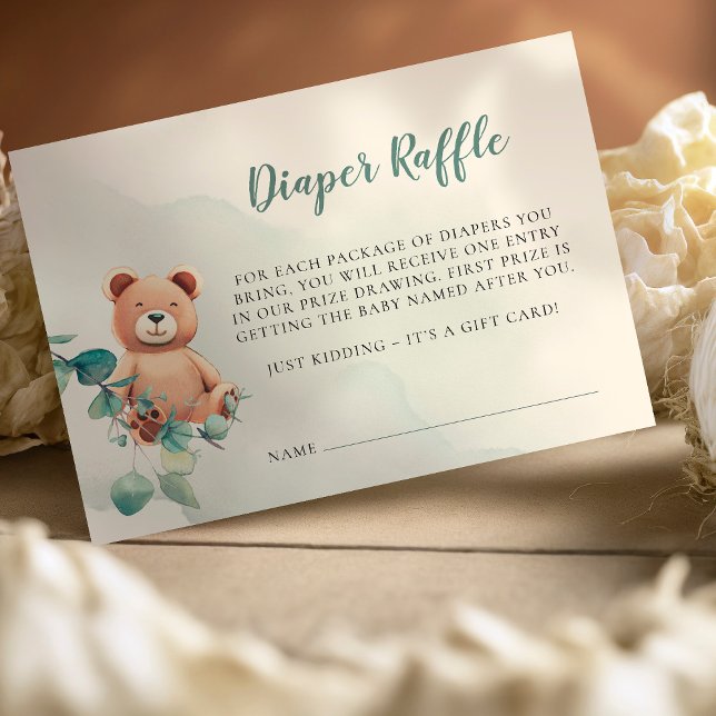 Cartão De Agradecimento Diaper Raffle Baby Shower Card (Criador carregado)