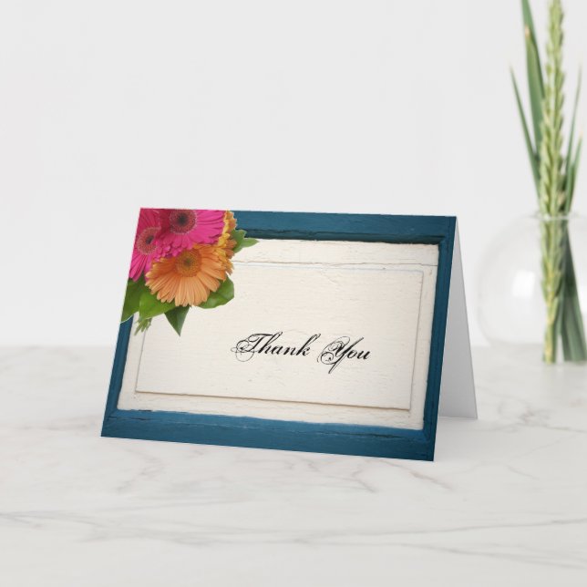 Cartão De Agradecimento Díazias de Madeira Pintada Country Rústico Obrigad (Frente)