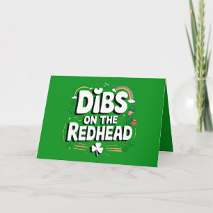 Cartão De Agradecimento Dibs No Ruivo Dia Divertido de São Patrício